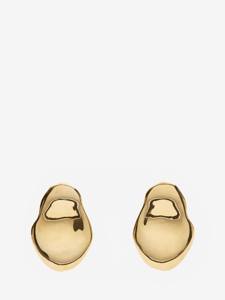 Fashion Alexander McQueen Women's Molten Oversized Earrings Antique Gold