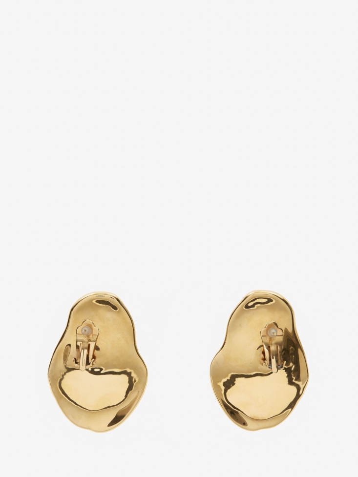 Fashion Alexander McQueen Women's Molten Oversized Earrings Antique Gold