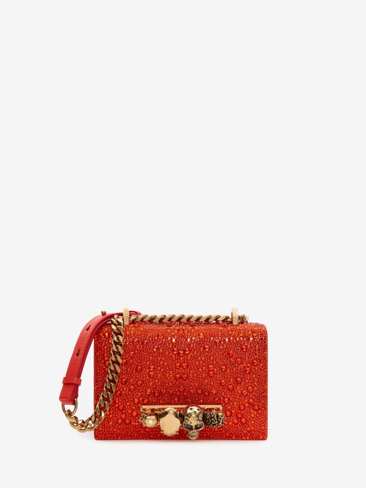 Women's Mini Jewelled Satchel Fashion Alexander McQueen Orange