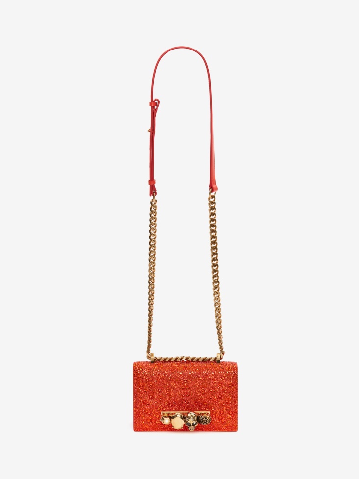 Women's Mini Jewelled Satchel Fashion Alexander McQueen Orange