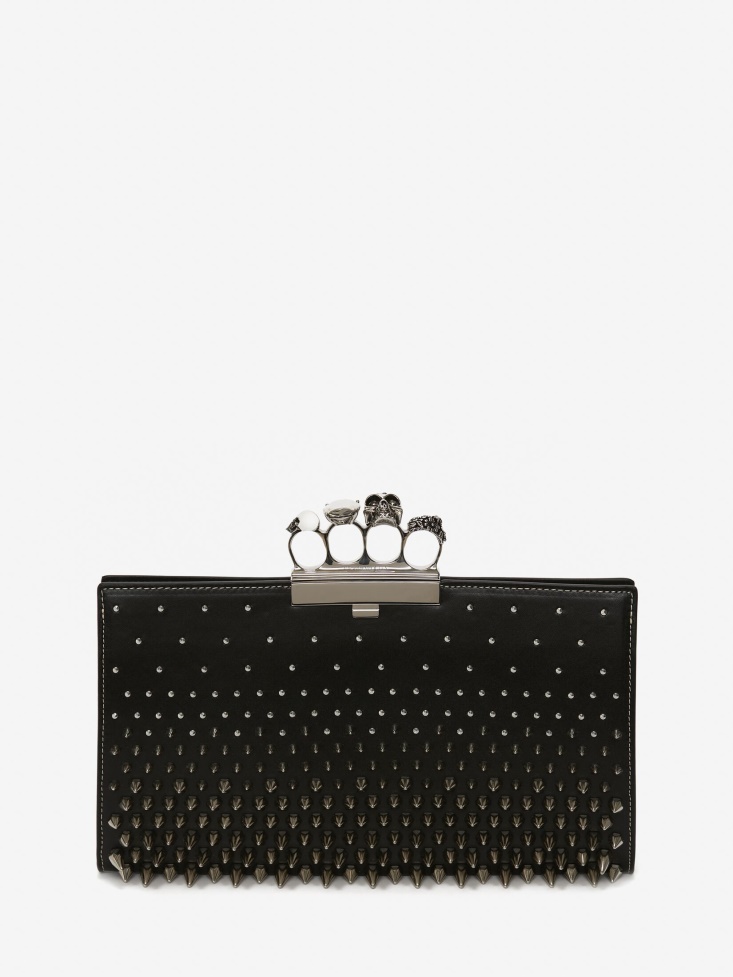 Women's Jewelled Flat Pouch Fashion Alexander McQueen Black