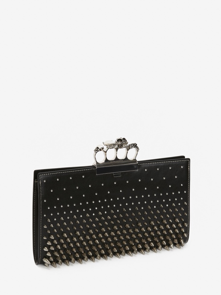 Women's Jewelled Flat Pouch Fashion Alexander McQueen Black