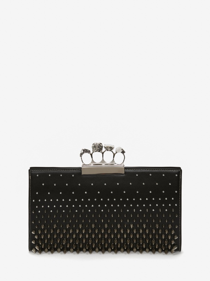 Women's Jewelled Flat Pouch Fashion Alexander McQueen Black