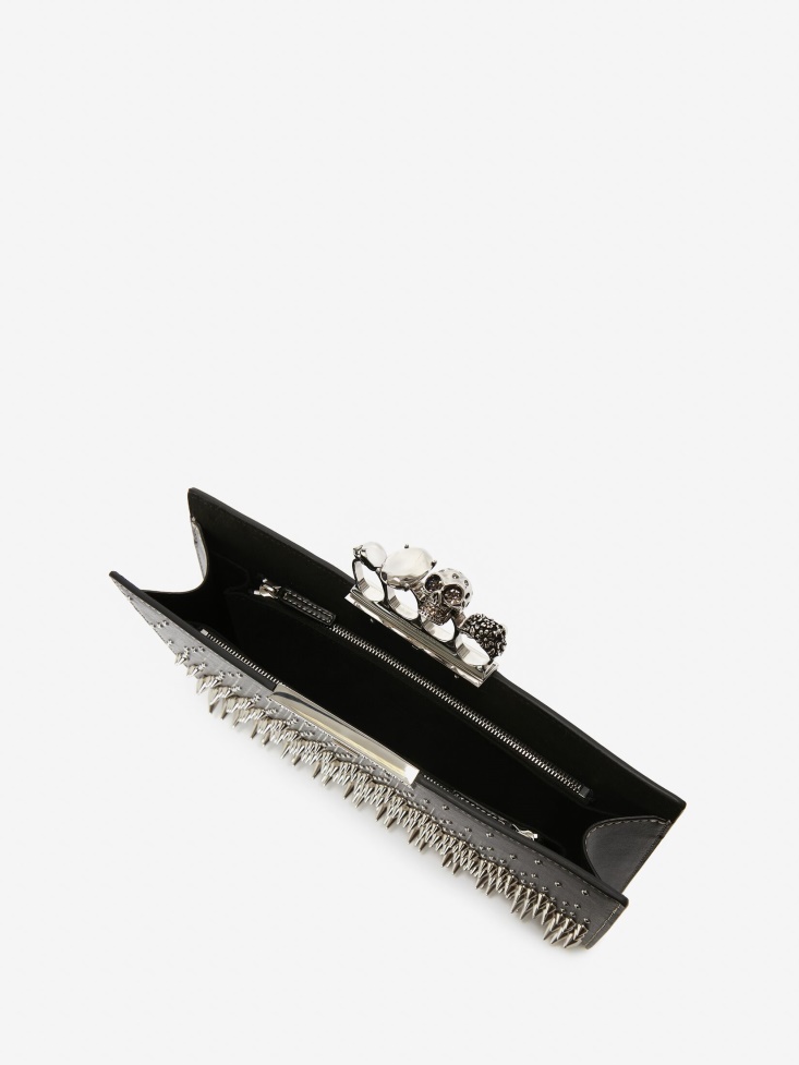 Women's Jewelled Flat Pouch Fashion Alexander McQueen Black