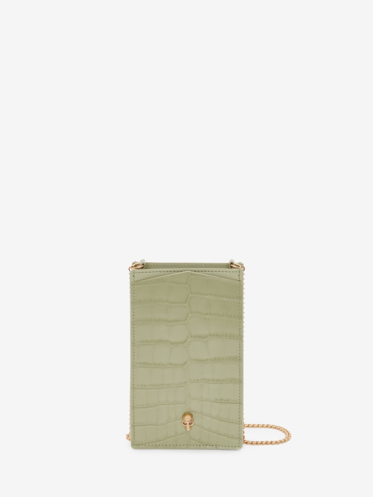 Sage Fashion Alexander McQueen Women's Skull Phone Case With Chain