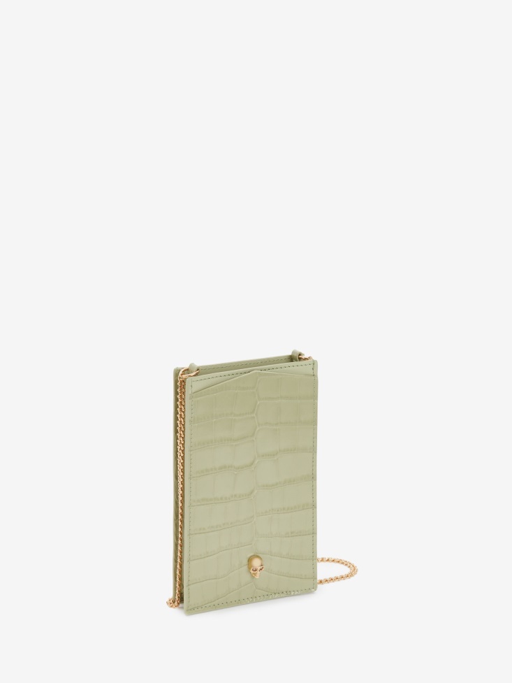 Sage Fashion Alexander McQueen Women's Skull Phone Case With Chain