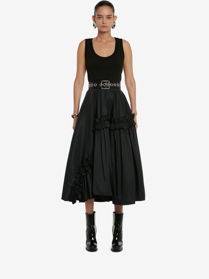 Women's Hybrid Midi Dress Black Fashion Alexander McQueen