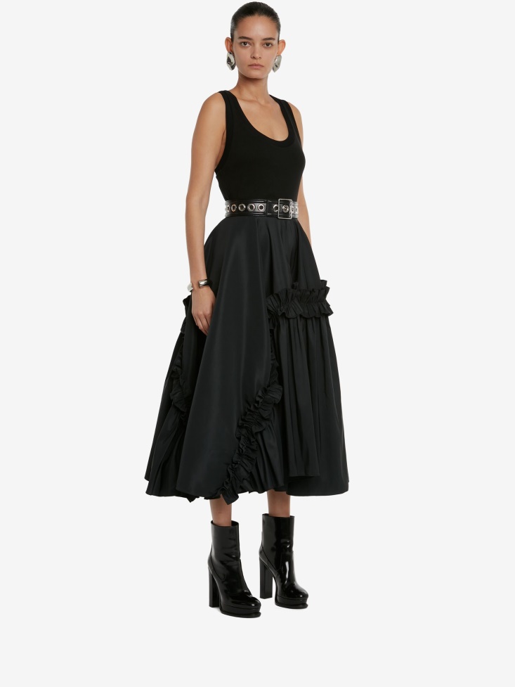 Women's Hybrid Midi Dress Black Fashion Alexander McQueen