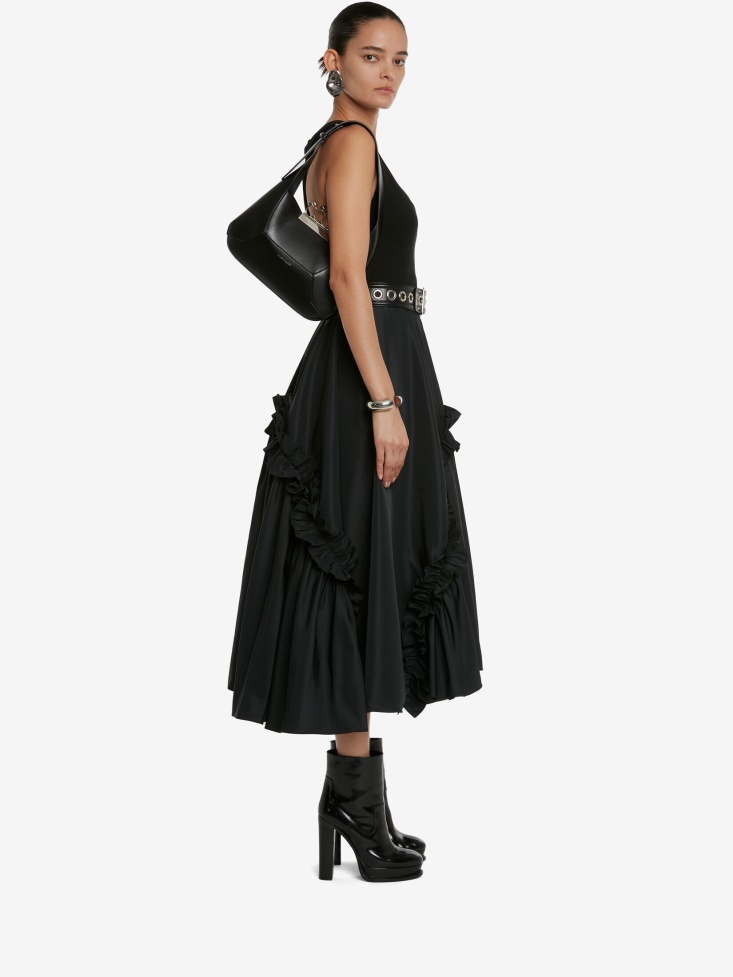 Women's Hybrid Midi Dress Black Fashion Alexander McQueen