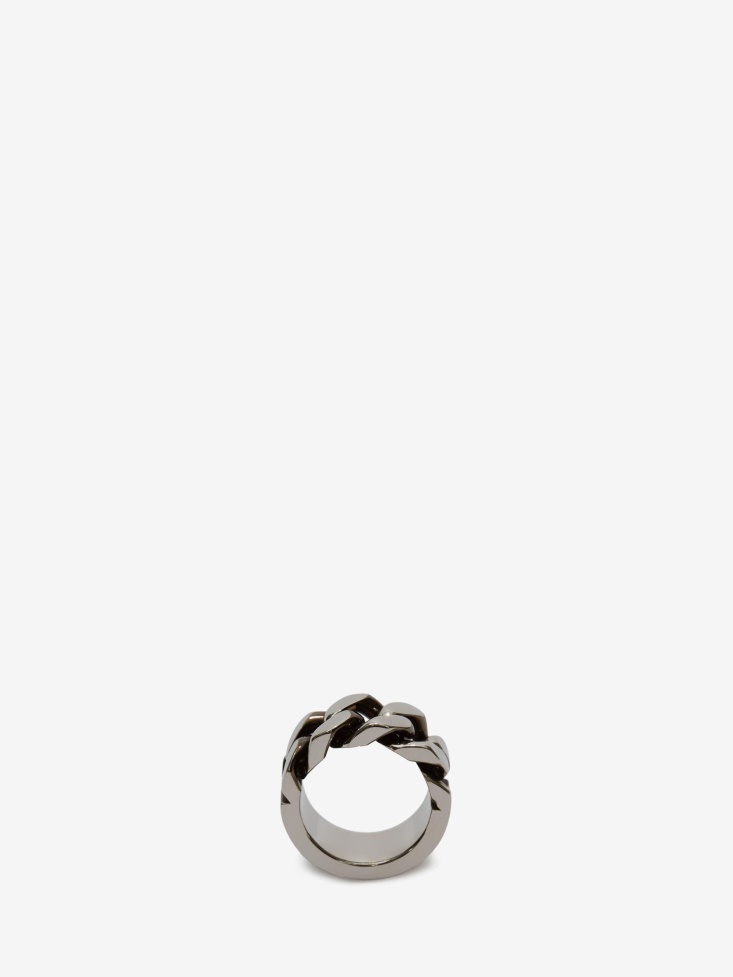 Antique Silver Fashion Alexander McQueen Men's Chain Ring