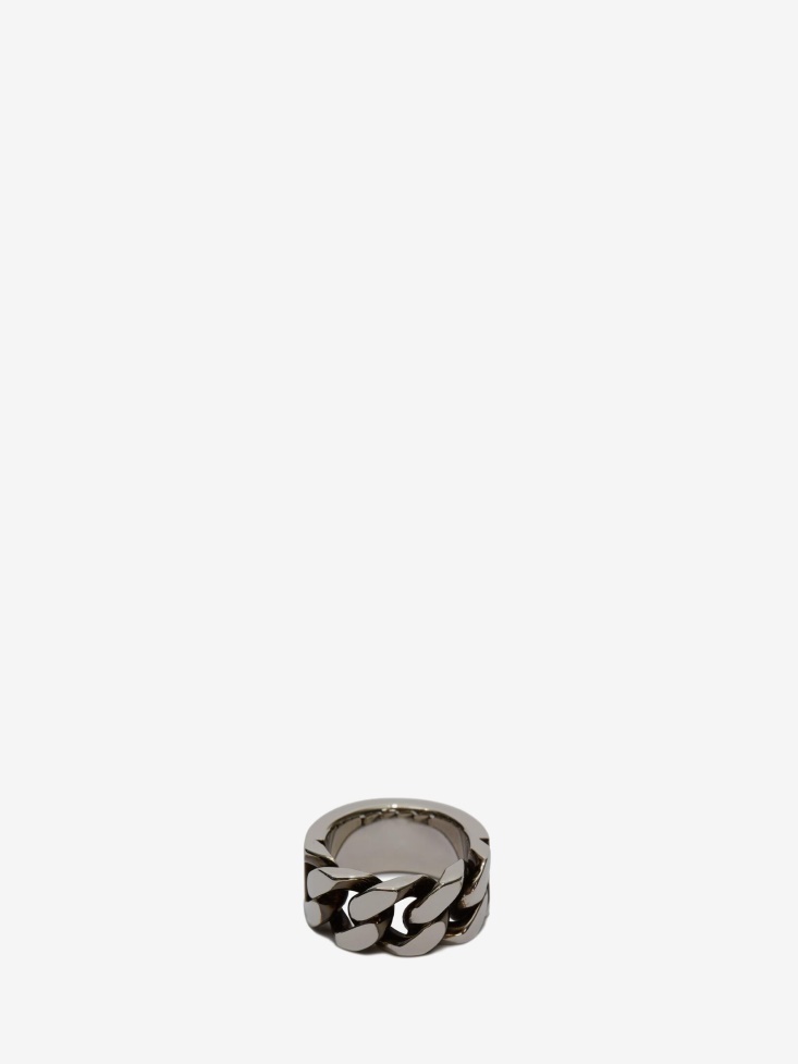 Antique Silver Fashion Alexander McQueen Men's Chain Ring