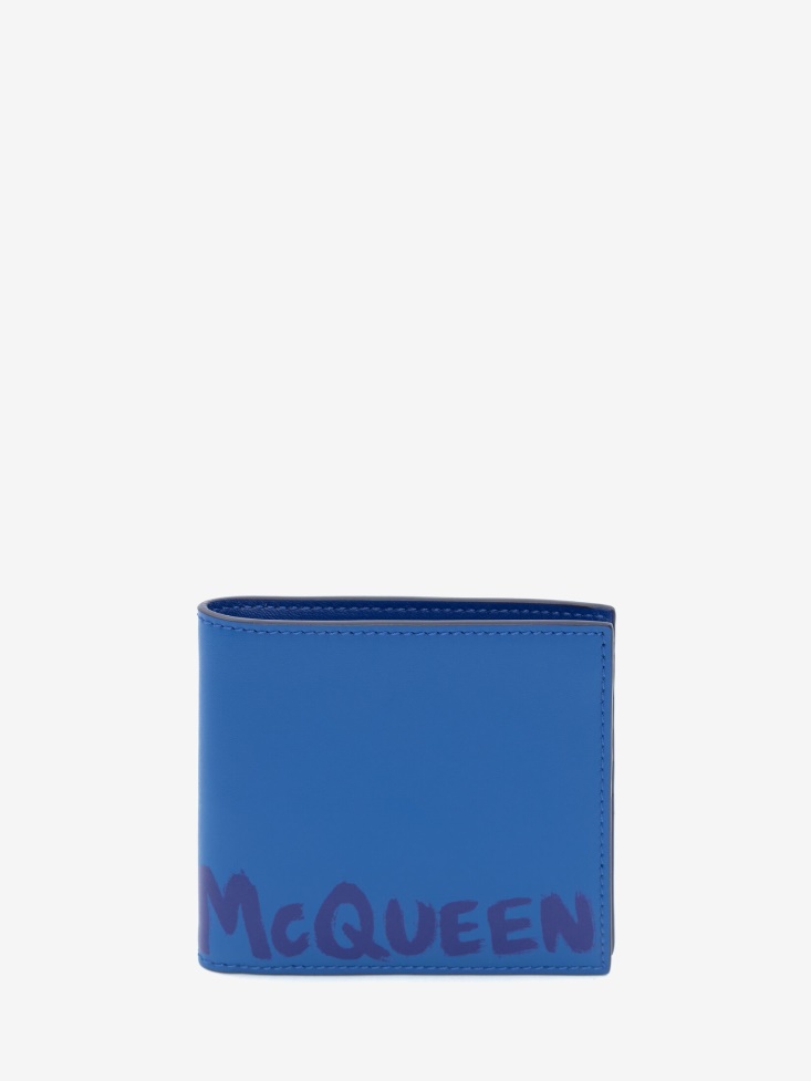 Men's in Graffiti Billfold Wallet Fashion Alexander McQueen Ultramarine