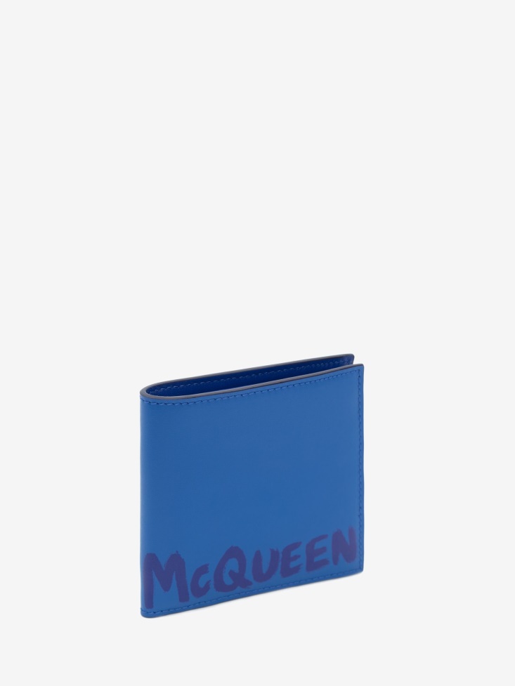 Men's in Graffiti Billfold Wallet Fashion Alexander McQueen Ultramarine