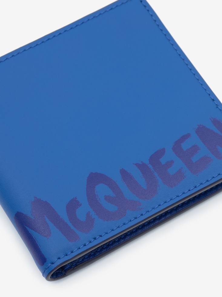 Men's in Graffiti Billfold Wallet Fashion Alexander McQueen Ultramarine