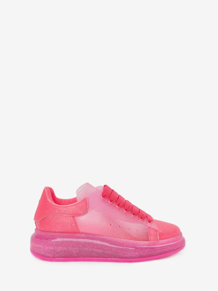 Women's Oversized Transparent Sole Sneaker Bright Pink Fashion Alexander McQueen
