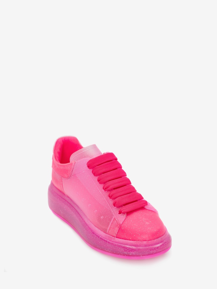 Women's Oversized Transparent Sole Sneaker Bright Pink Fashion Alexander McQueen