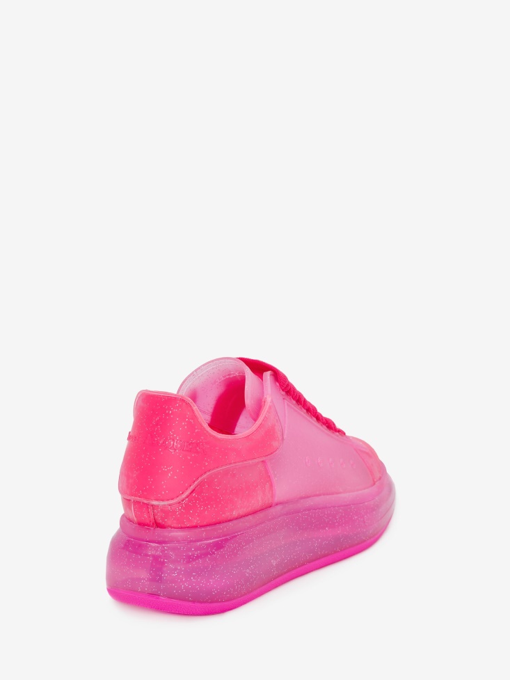 Women's Oversized Transparent Sole Sneaker Bright Pink Fashion Alexander McQueen