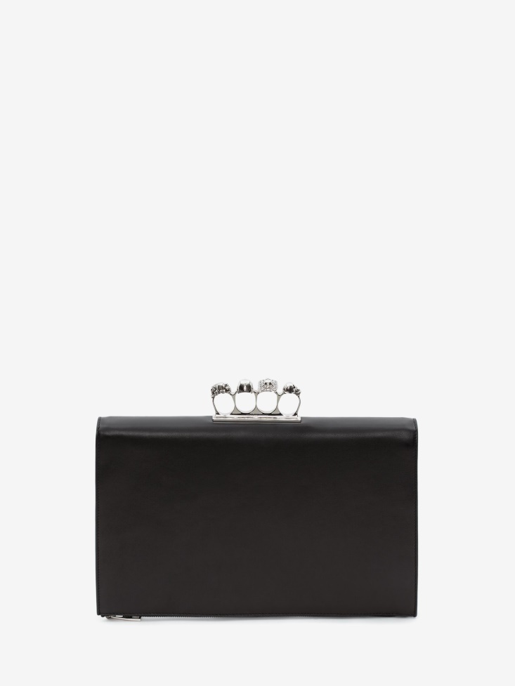 Fashion Alexander McQueen Men's Four Ring Flat Pouch Black/Grey