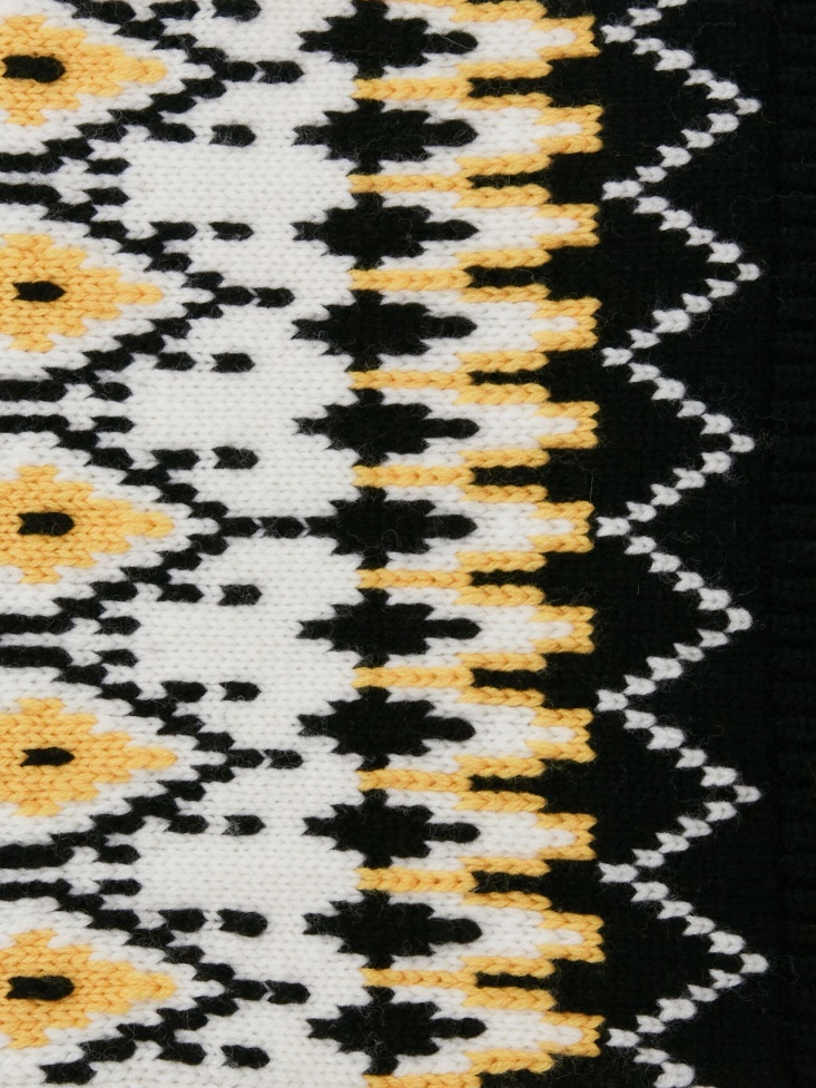 Sun/Black Fashion Alexander McQueen Women's Fair Isle Inspired Asymmetric Patch Scarf