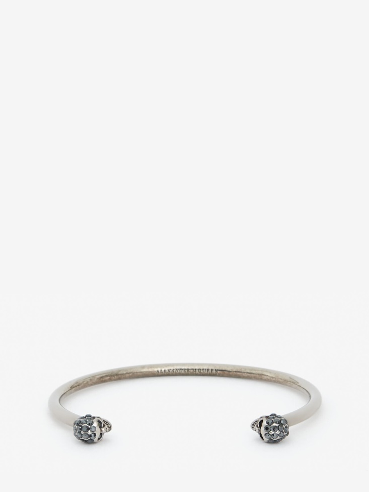Women's Thin Twin Skull Bracelet Fashion Alexander McQueen Silver