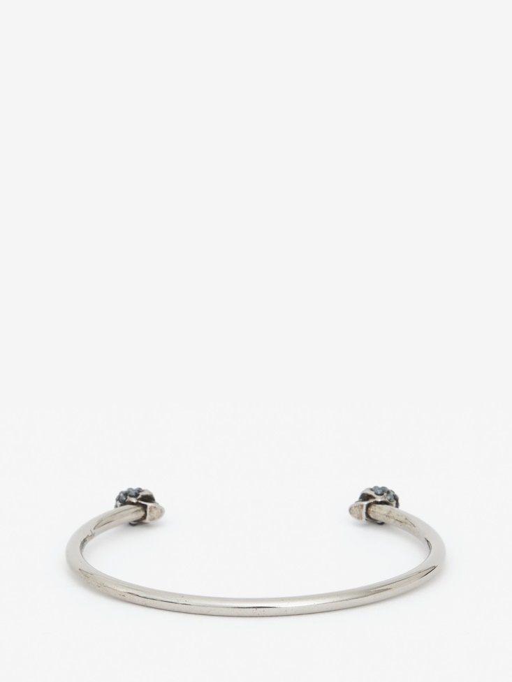 Women's Thin Twin Skull Bracelet Fashion Alexander McQueen Silver