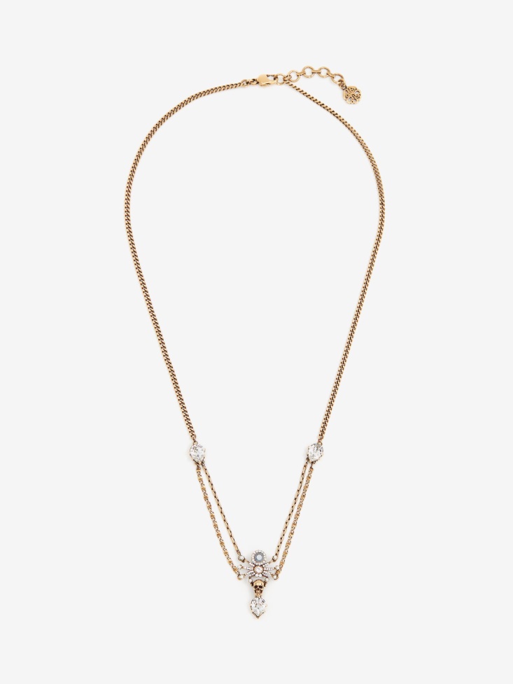Fashion Alexander McQueen Gold Women's Jewelled Spider Necklace