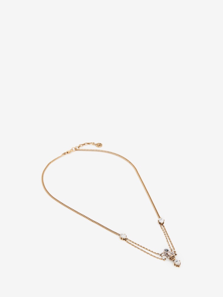 Fashion Alexander McQueen Gold Women's Jewelled Spider Necklace