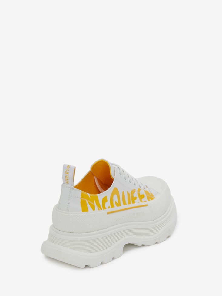 White/Pop Yellow Fashion Alexander McQueen Men's Tread Slick Lace Up