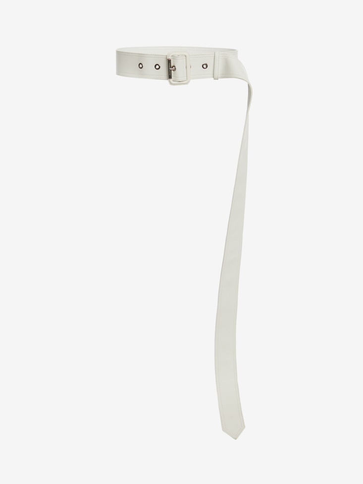 Fashion Alexander McQueen White Women's Long Trench Belt
