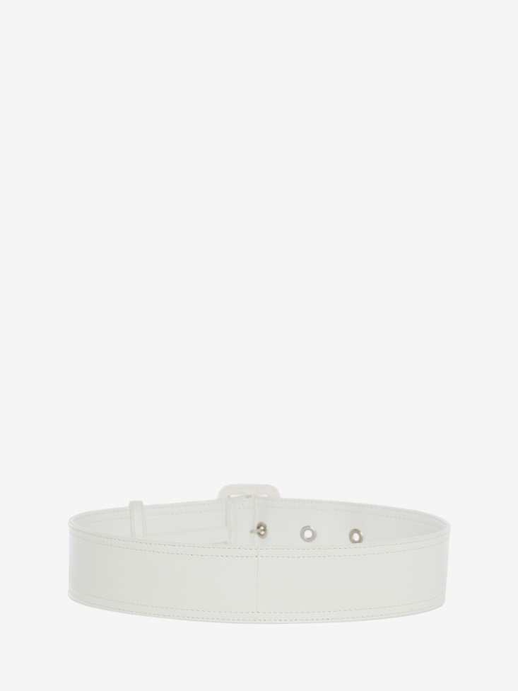 Fashion Alexander McQueen White Women's Long Trench Belt