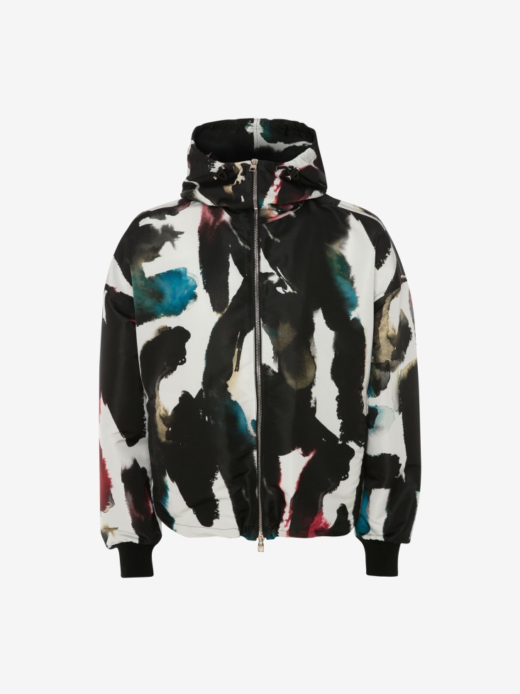 Multicolour Men's Watercolour Graffiti Windbreaker Fashion Alexander McQueen
