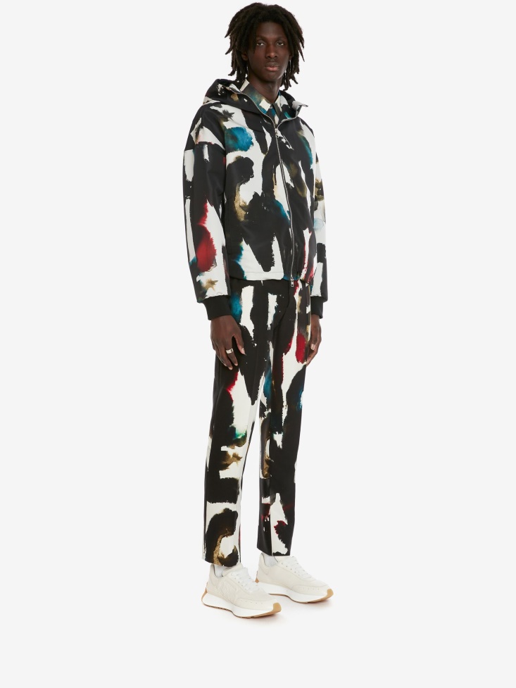 Multicolour Men's Watercolour Graffiti Windbreaker Fashion Alexander McQueen