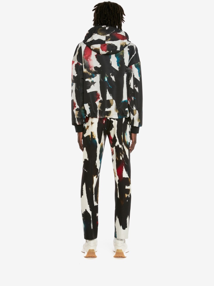 Multicolour Men's Watercolour Graffiti Windbreaker Fashion Alexander McQueen