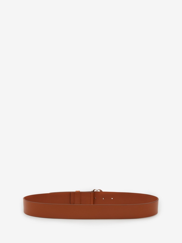 Tan Fashion Alexander McQueen Men's Seal Logo Belt