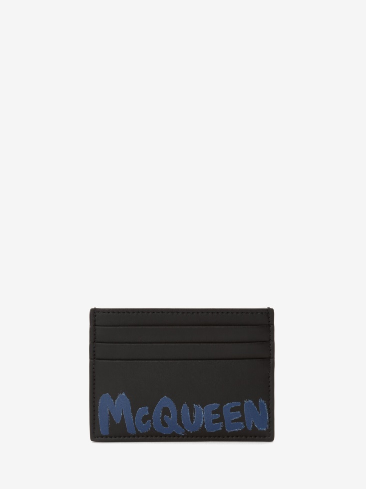 Black Men's in Graffiti Cardholder Fashion Alexander McQueen