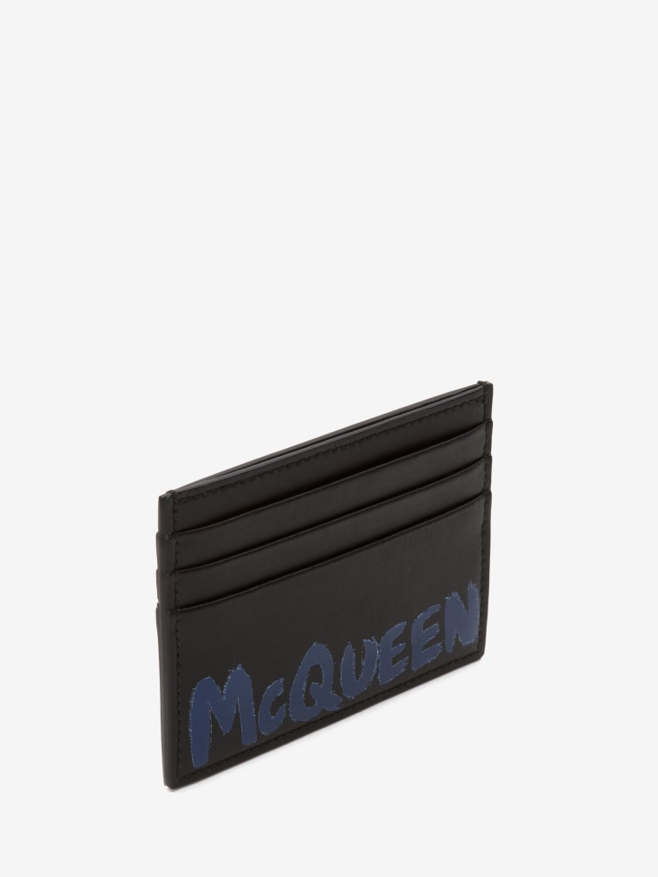 Black Men's in Graffiti Cardholder Fashion Alexander McQueen