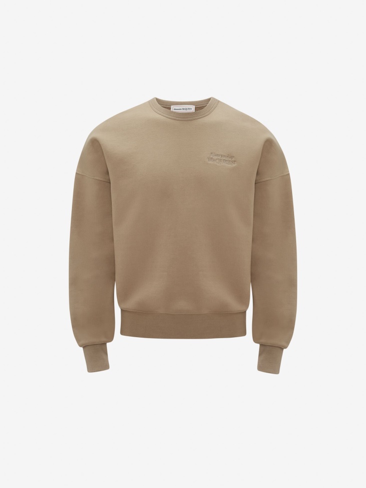 Men's in Signature Sweatshirt Fashion Alexander McQueen Beige