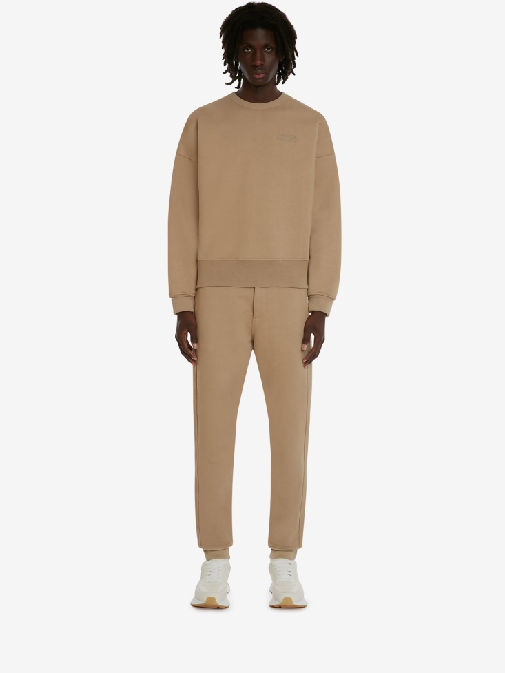 Men's in Signature Sweatshirt Fashion Alexander McQueen Beige