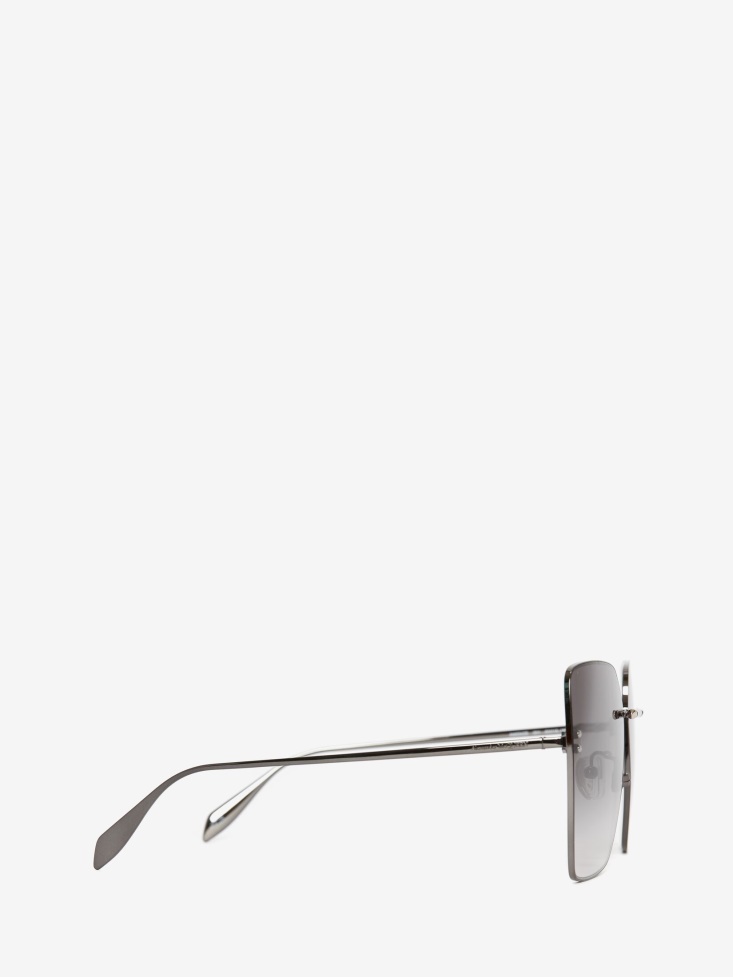 Fashion Alexander McQueen Women's Piercing Bridge Butterfly Sunglasses Ruthenium