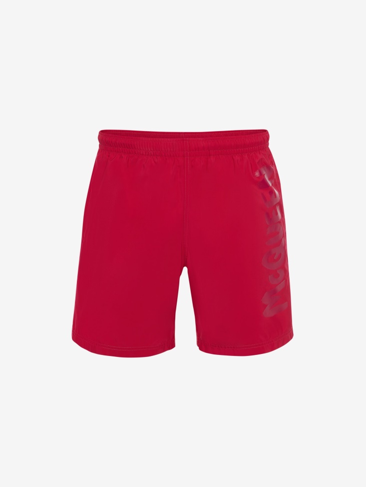 Men's in Graffiti Swim Shorts Fashion Alexander McQueen Fuxia/Pink