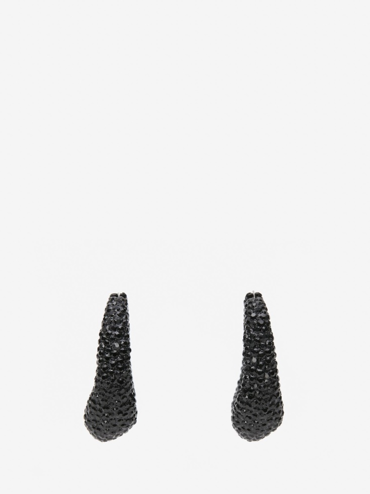 Fashion Alexander McQueen Ruthenium Women's Molten Pave Earrings