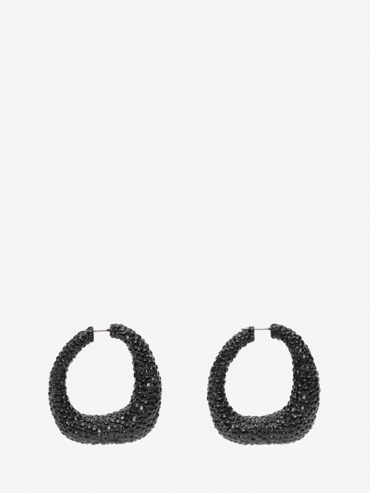 Fashion Alexander McQueen Ruthenium Women's Molten Pave Earrings