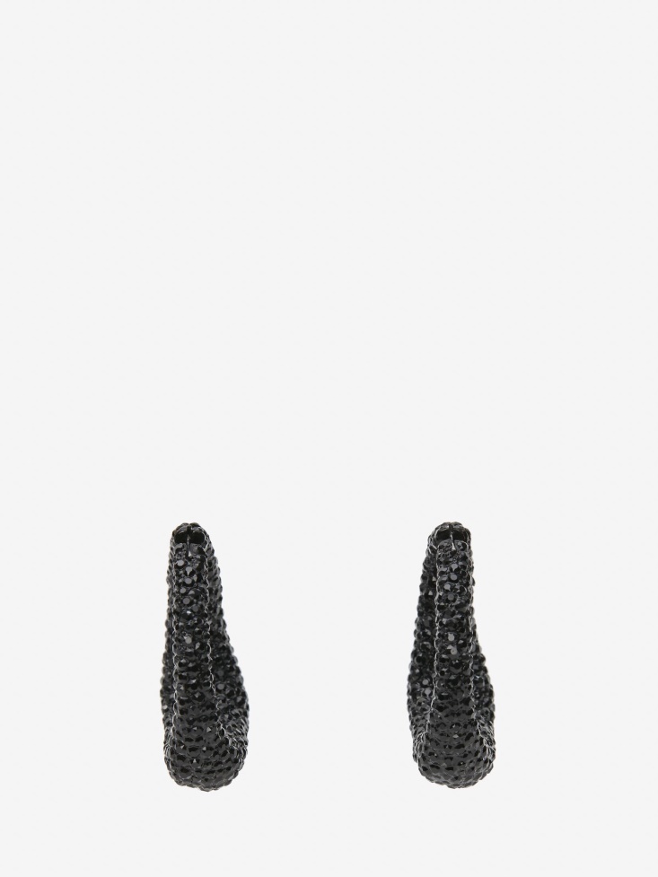 Fashion Alexander McQueen Ruthenium Women's Molten Pave Earrings