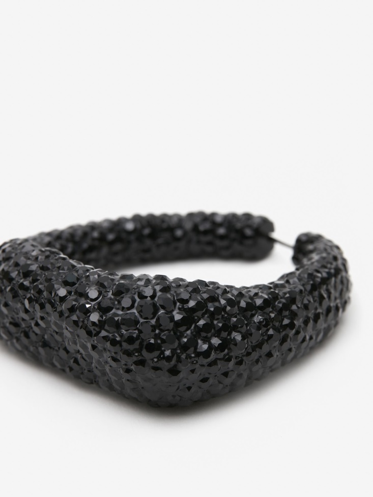 Fashion Alexander McQueen Ruthenium Women's Molten Pave Earrings