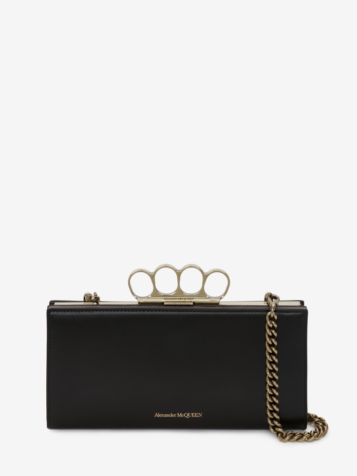 Women's The Four Ring Case With Chain Black Fashion Alexander McQueen