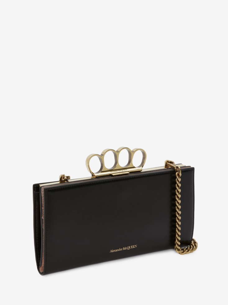Women's The Four Ring Case With Chain Black Fashion Alexander McQueen