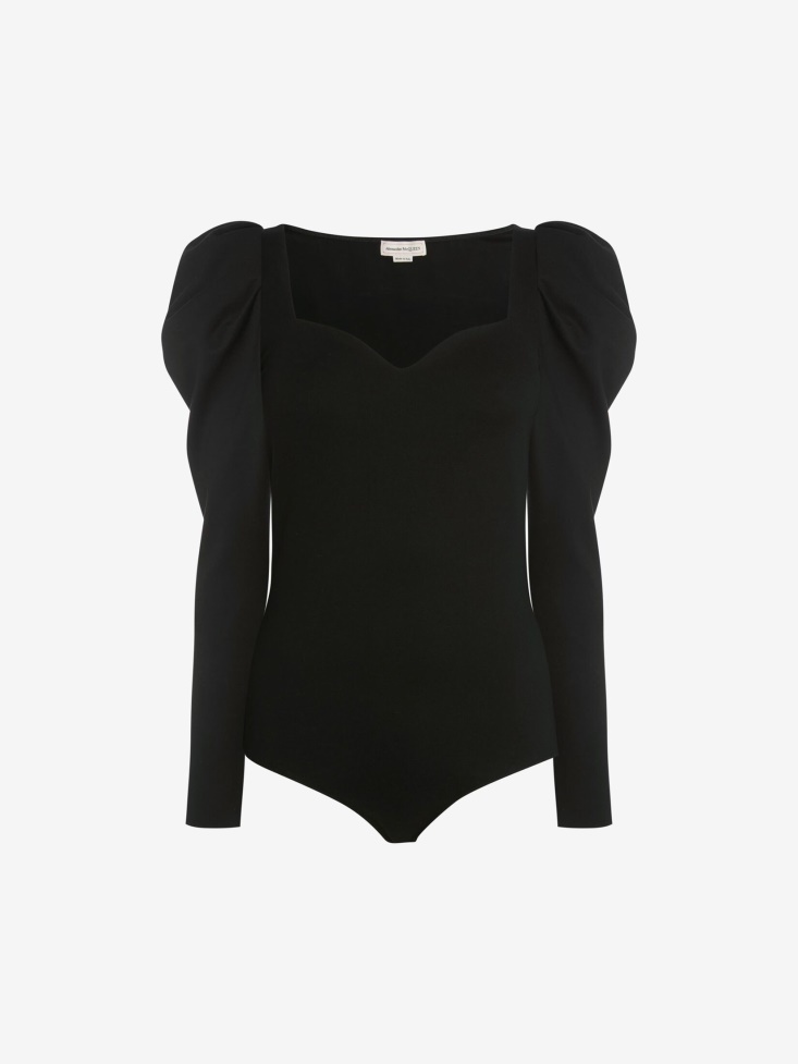 Fashion Alexander McQueen Black Women's Sweetheart Jersey Bodysuit