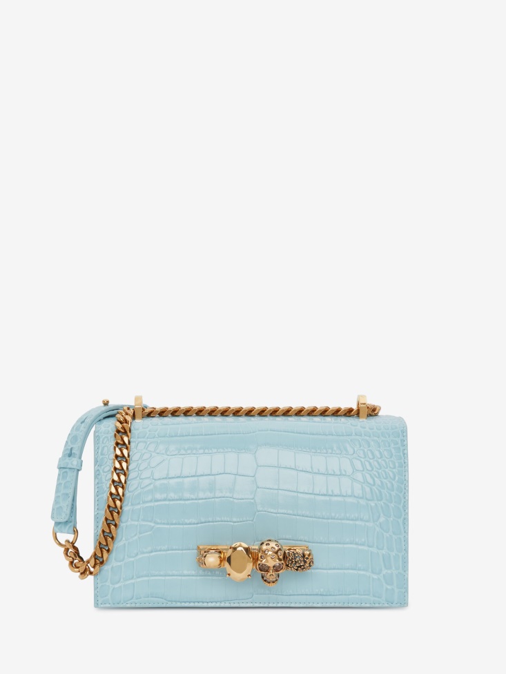 Women's Jewelled Satchel Pale Blue Fashion Alexander McQueen