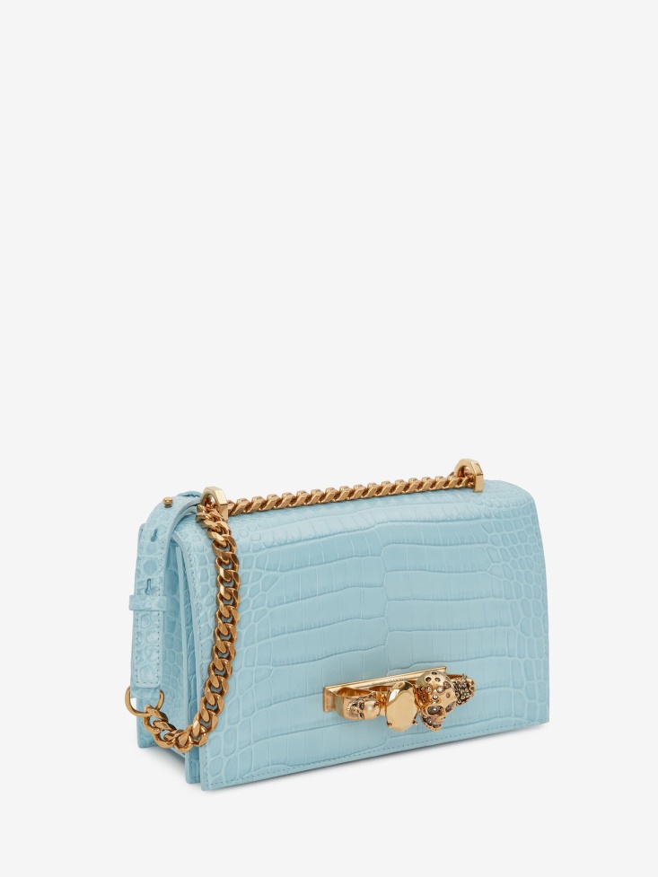 Women's Jewelled Satchel Pale Blue Fashion Alexander McQueen