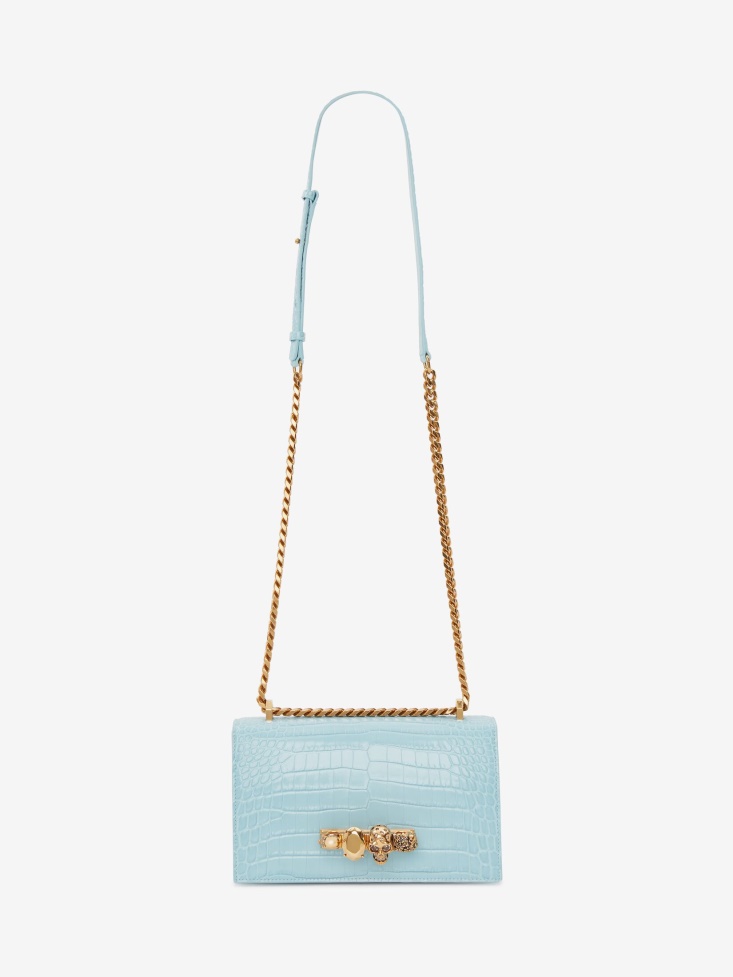 Women's Jewelled Satchel Pale Blue Fashion Alexander McQueen